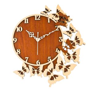 Wooden Silent Non-Ticking Wall Clock for Home Stylish Latest Designer Wall Clock for Home Living Room Bedroom Office Hall